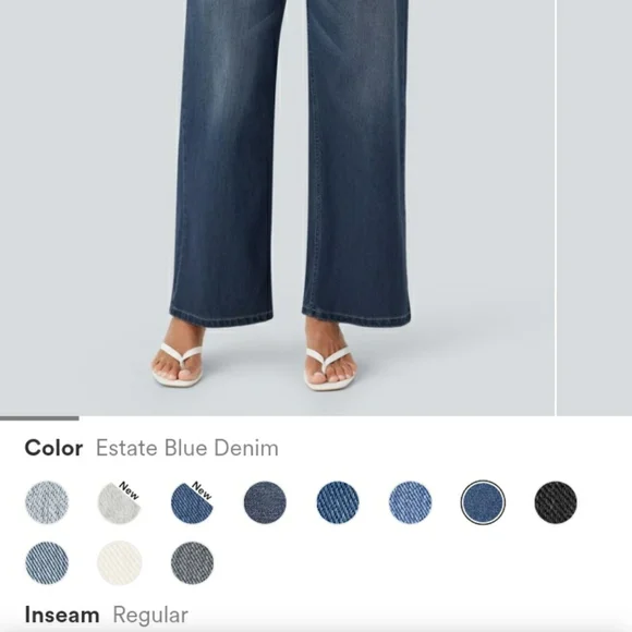 Halara Estate Blue Wide-Leg Jeans ASYMMETRICAL waistband - Picture 2 of 5